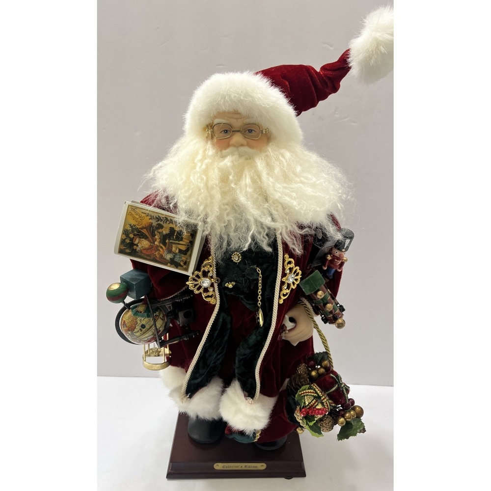 Grandeur Noel 16" Fabric Santa Collectors Edition Lantern Stocking Toys